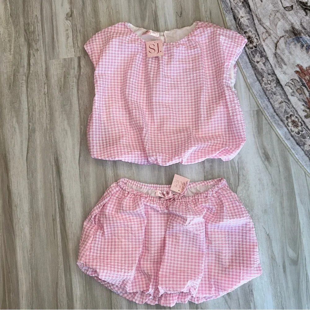 NWT BUCKETLIST Gingham Set - Picture 1 of 4
